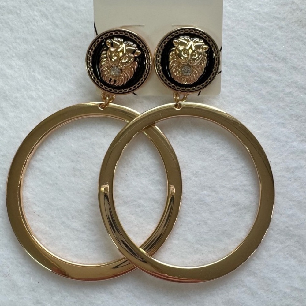Aldo Gold Lion Hoop Earrings